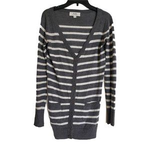 Papaya Gray Striped Cardigan S